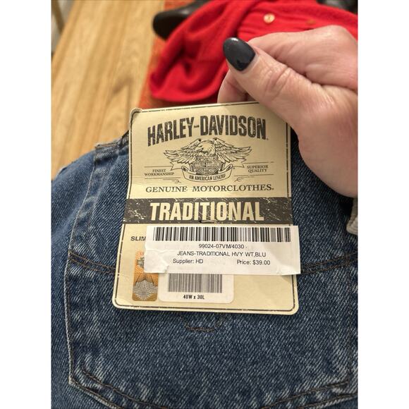 NWT HARLEY DAVIDSON Men’s Jeans 40x30 TRADITIONAL BLUE Jeans Denim Heavyweight - Picture 6 of 12